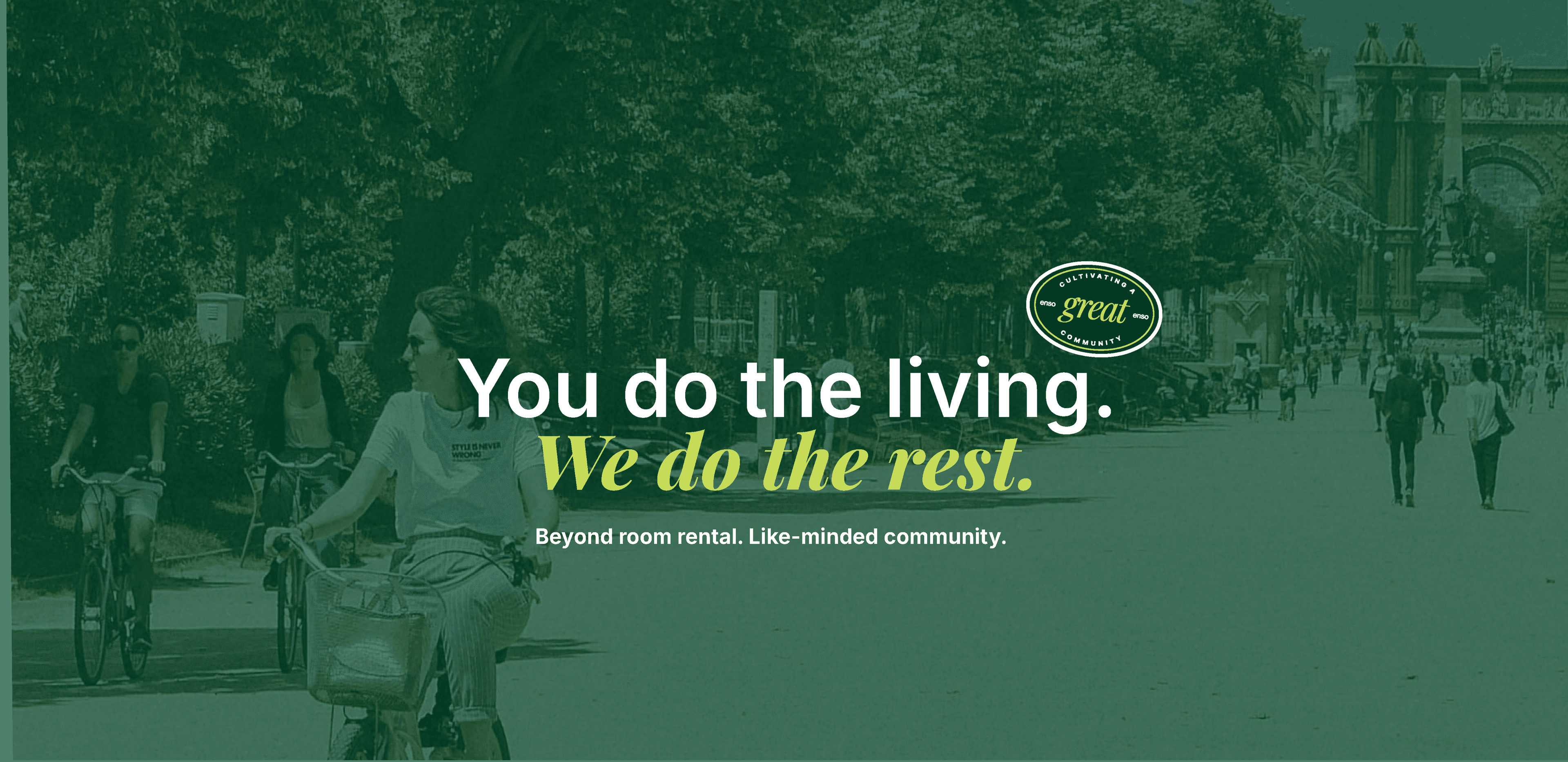 Our story banner with stickers and Enso logo